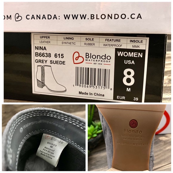 NIB Blondo Nina Waterproof Suede Ankle Bootie - Picture 11 of 12